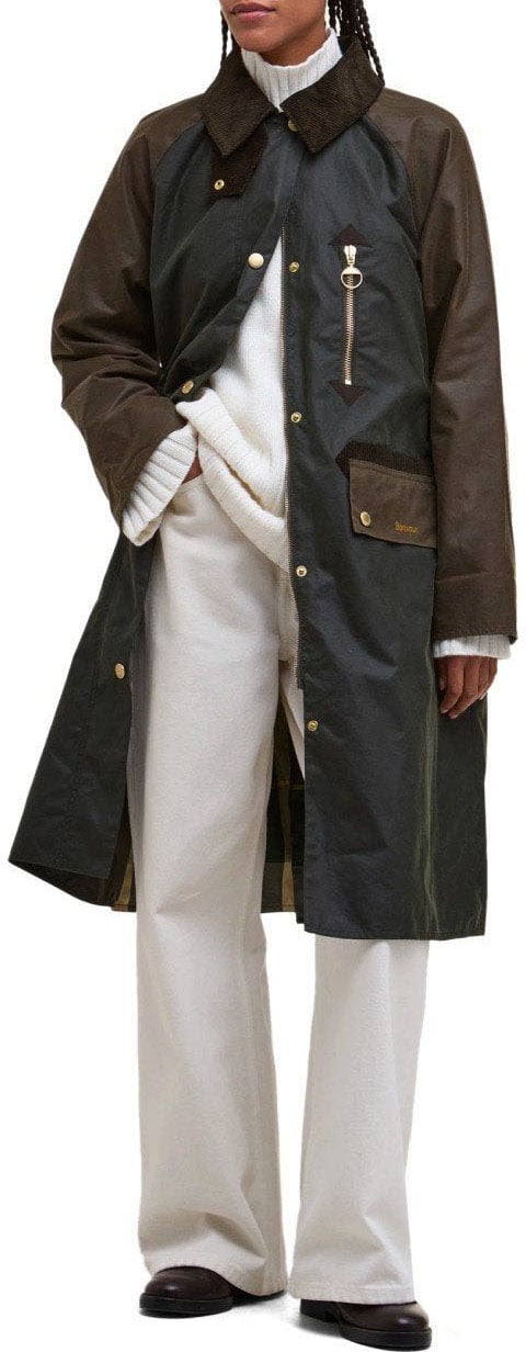 Barbour BARBOUR EVETTE WAX LONG JACKET Groen