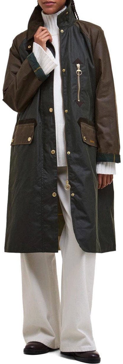Barbour BARBOUR EVETTE WAX LONG JACKET Groen