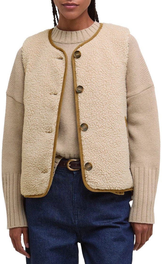 Barbour BARBOUR LUCIANA FLEECE NATURAL VEST Beige