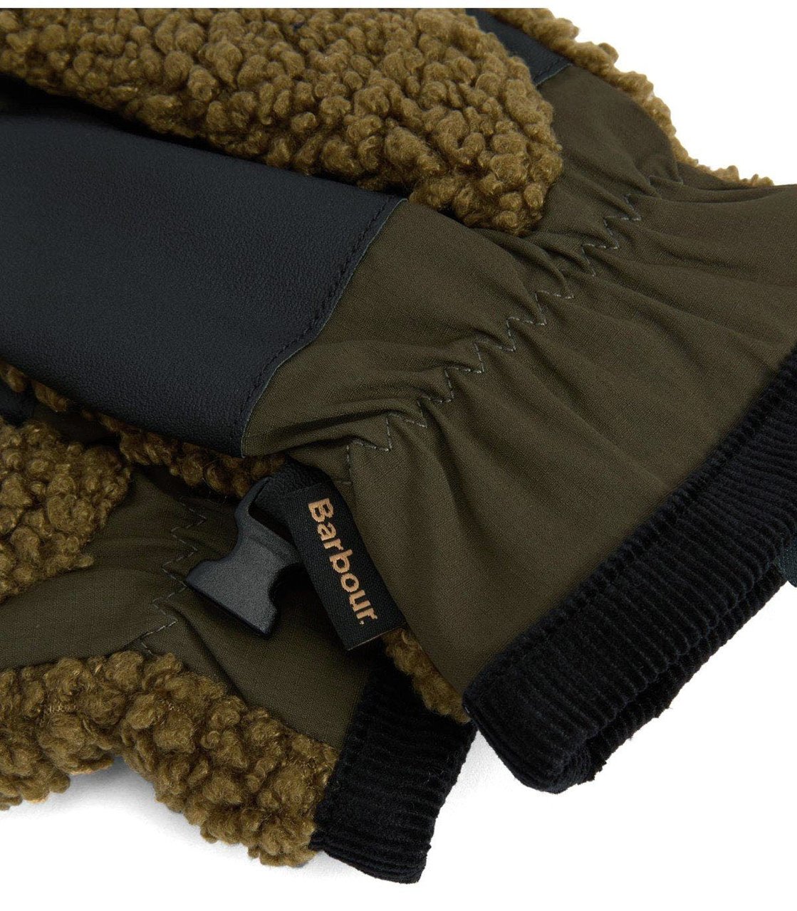 Barbour BARBOUR FILED FLEECE SAGE GREEN GLOVES Zwart