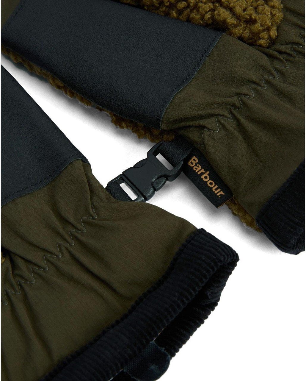 Barbour BARBOUR FILED FLEECE SAGE GREEN GLOVES Zwart