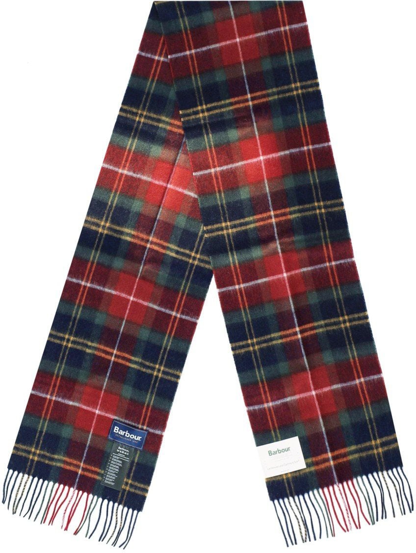 Barbour BARBOUR WOOL CASHMERE WINTERBERRY TARTAN SCARF Rood