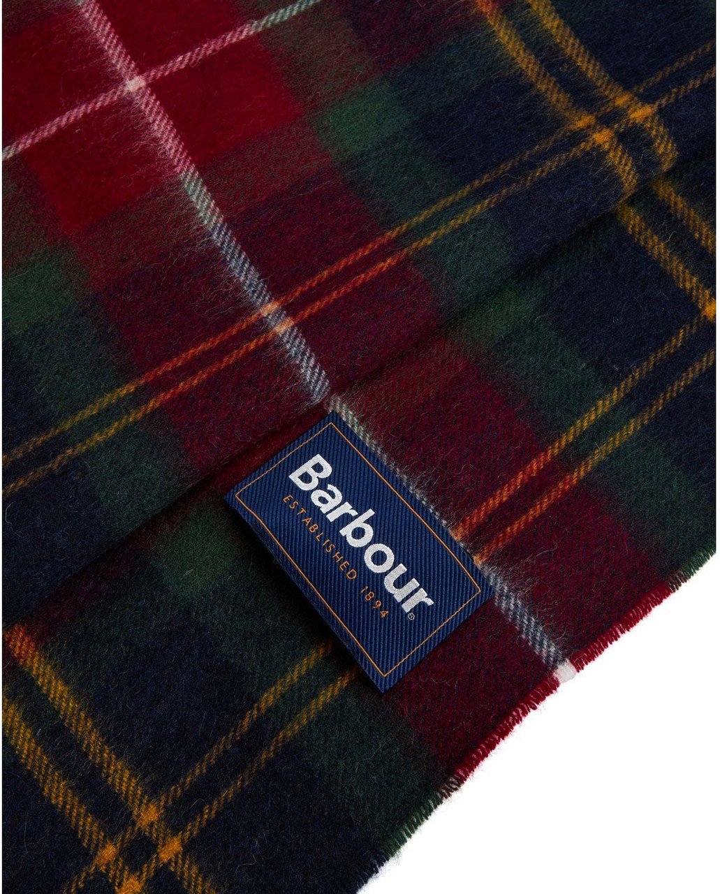 Barbour BARBOUR WOOL CASHMERE WINTERBERRY TARTAN SCARF Rood