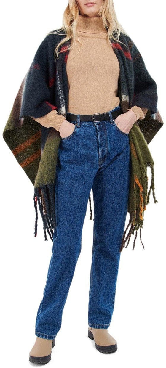 Barbour BARBOUR ISLA BOUCLE TARTAN BLUE CAPE Groen