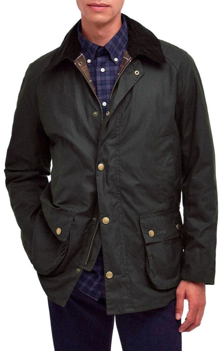 Barbour BARBOUR ASHBY WAX OLIVE JACKET Groen
