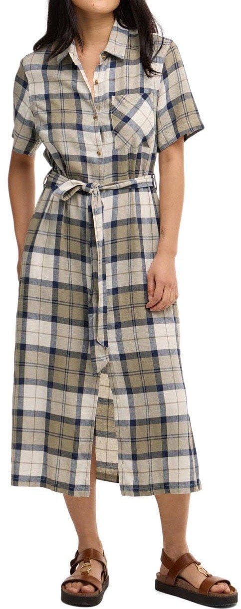 Barbour BARBOUR FERN TARTAN MIDI DRESS Blauw