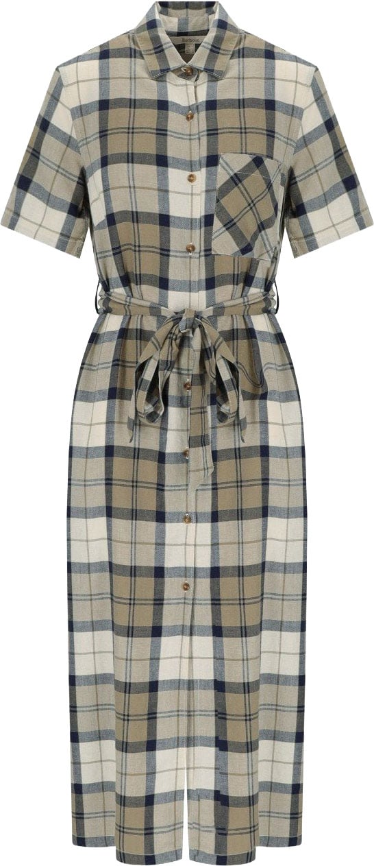 Barbour BARBOUR FERN TARTAN MIDI DRESS Blauw