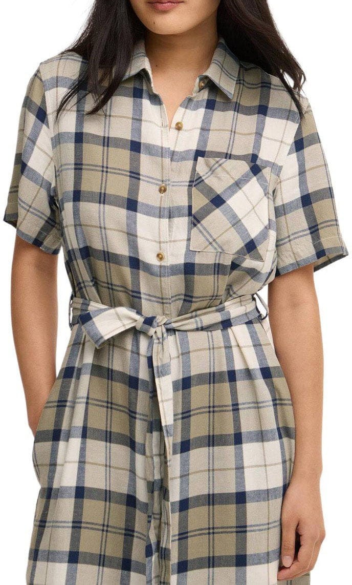 Barbour BARBOUR FERN TARTAN MIDI DRESS Blauw