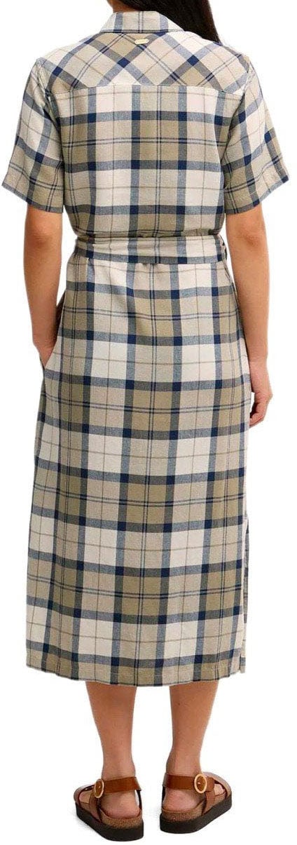 Barbour BARBOUR FERN TARTAN MIDI DRESS Blauw