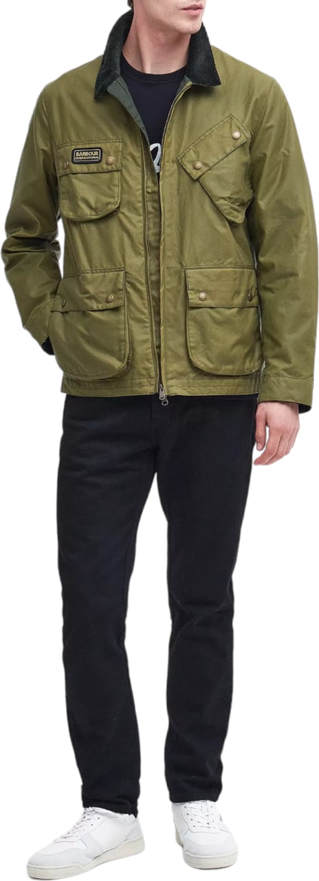 Barbour Veste Sefton Wax col velour vert olive MVX2298 OL31 Barbour Homme Groen