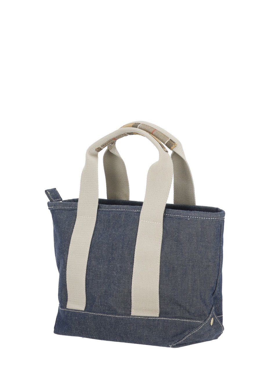 Barbour Mini Mya Denim Tote Bag with Embroidered Logo Grijs