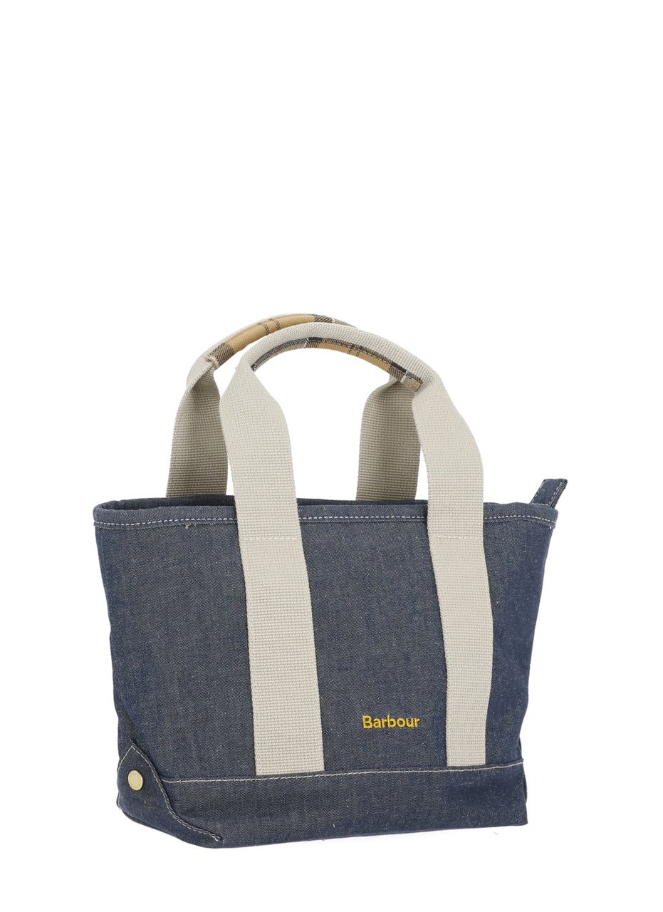 Barbour Mini Mya Denim Tote Bag with Embroidered Logo Grijs