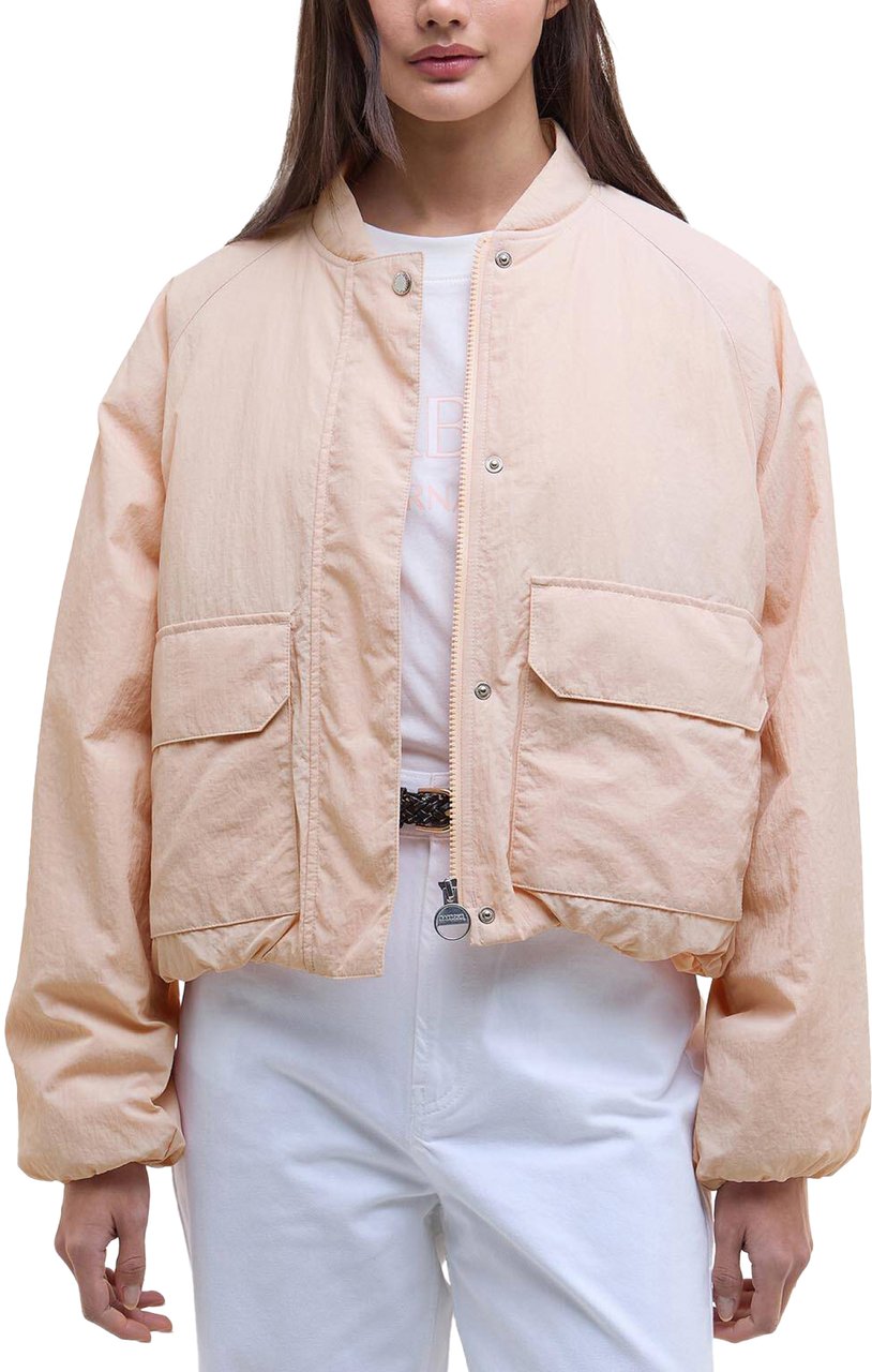 Barbour Costello Relaxed Fit Bomber Jacket Roze