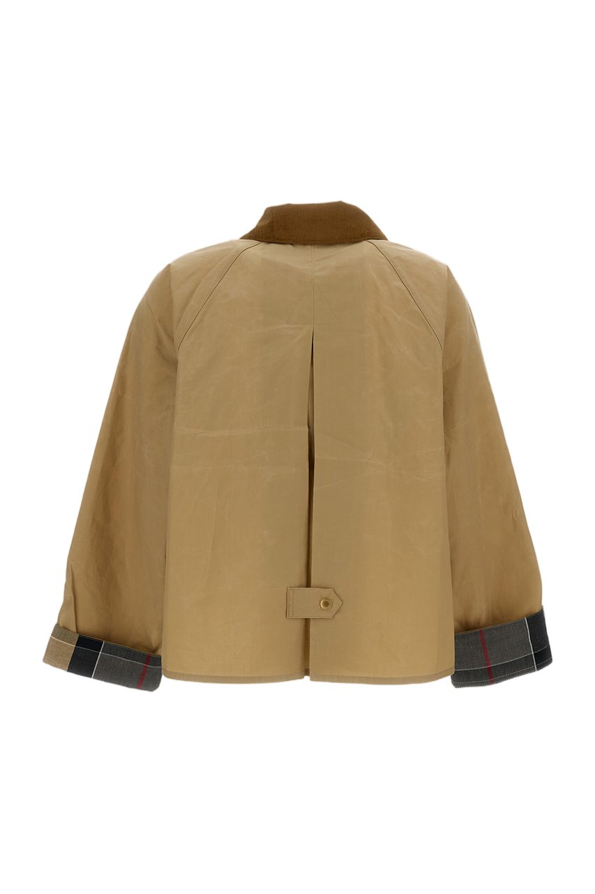 Barbour Casual Jacket with Inverted Box Pleat and Tartan Detailing Bruin