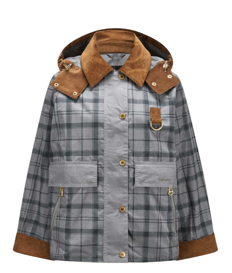 Barbour Carnforth Tartan Hooded Casual Jacket Grijs