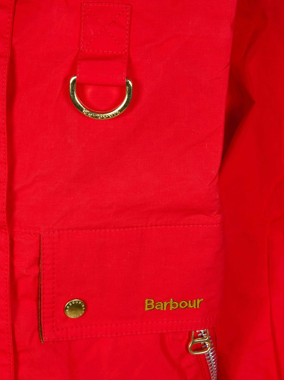 Barbour Red Corduroy Collar Check Jacket Rood