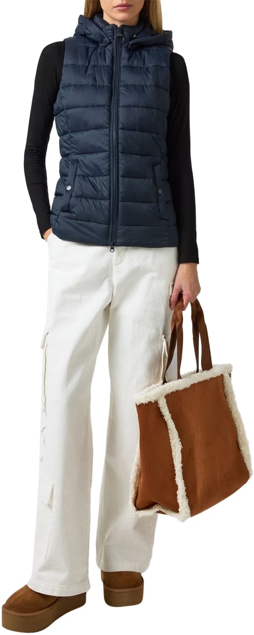 Barbour Shaw Quilted Hooded Gilet Vest Blauw