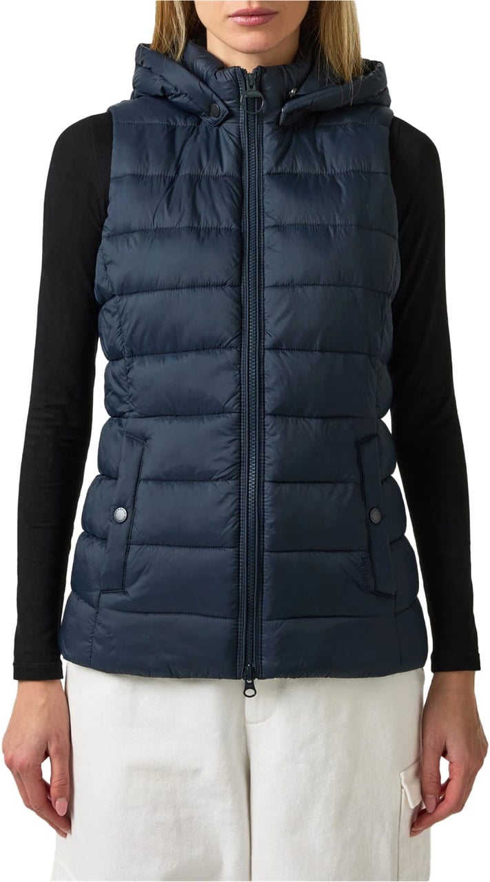 Barbour Shaw Quilted Hooded Gilet Vest Blauw