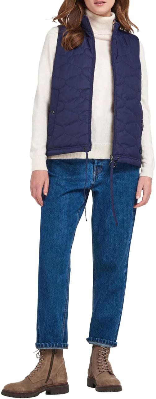 Barbour Apia Reversible Quilted Gilet Vest Blauw