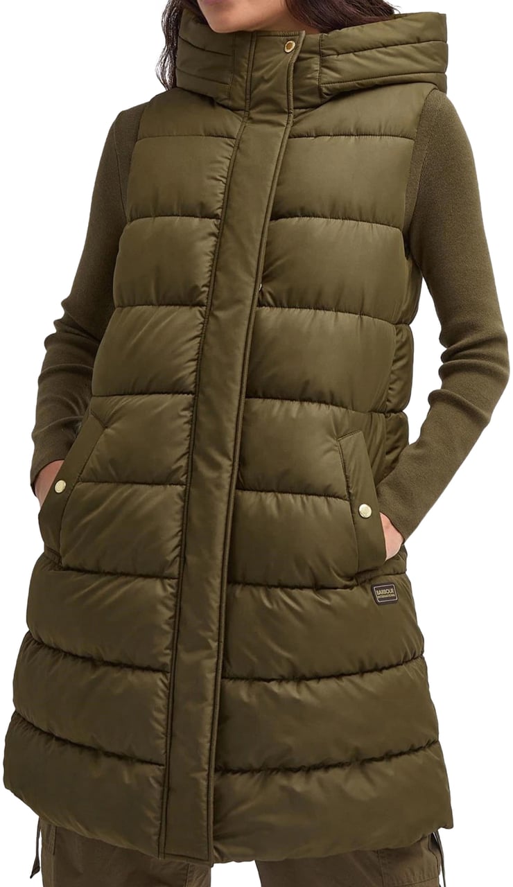Barbour Greyson Puffer Long Gilet Jacket Groen