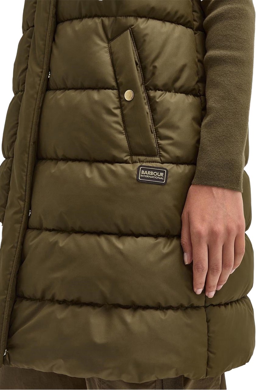 Barbour Greyson Puffer Long Gilet Jacket Groen