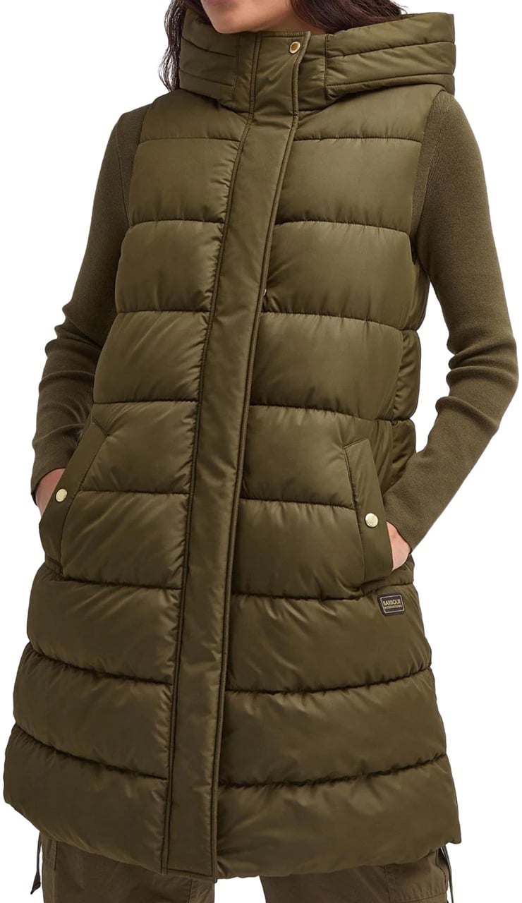 Barbour Greyson Puffer Long Gilet Jacket Groen