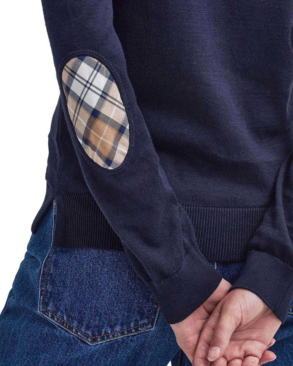 Barbour Sweaters Navyhessian Tartan Blauw
