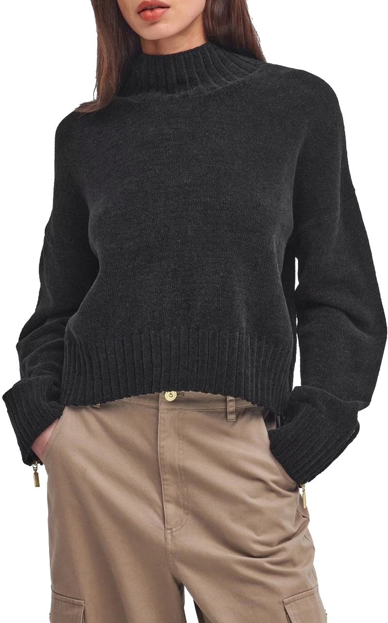 Barbour Milla Knitted High Neck Sweater Zwart