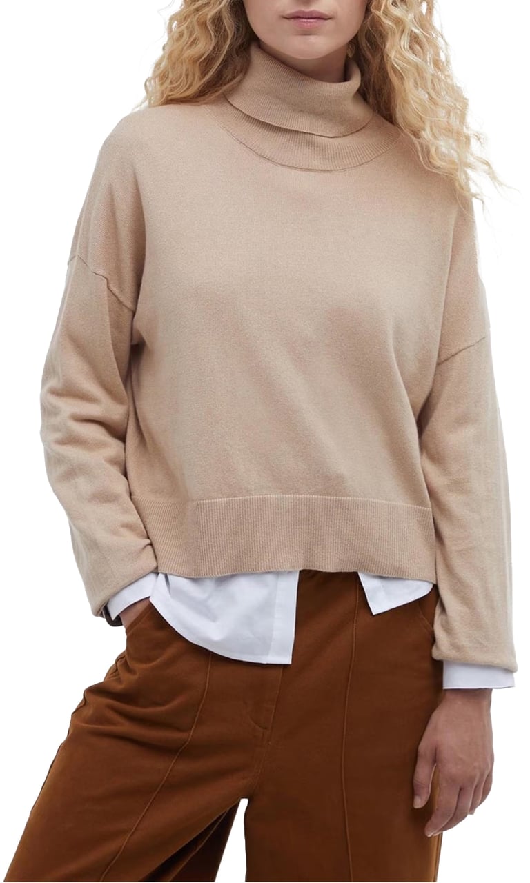 Barbour Shelby Cotton/cashmere Rollneck Sweater Beige