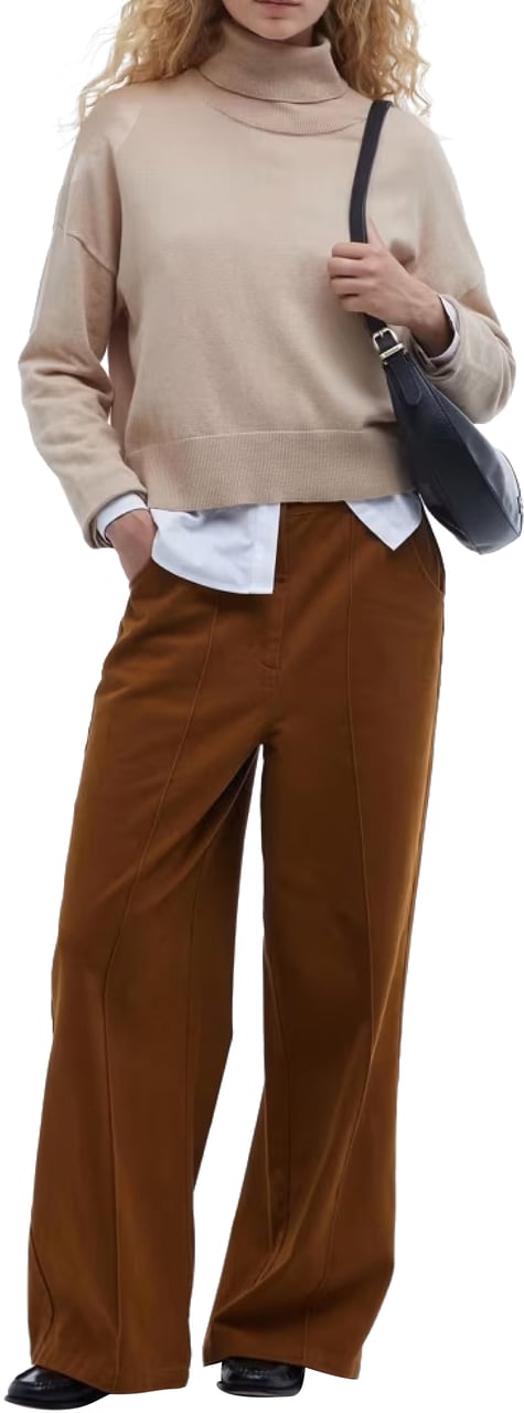 Barbour Shelby Cotton/cashmere Rollneck Sweater Beige