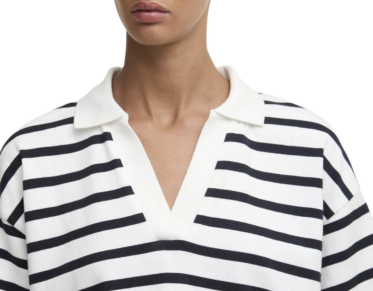 Barbour - Inez striped top - LML0918 - NY99 Cloud dark navy stripe Wit