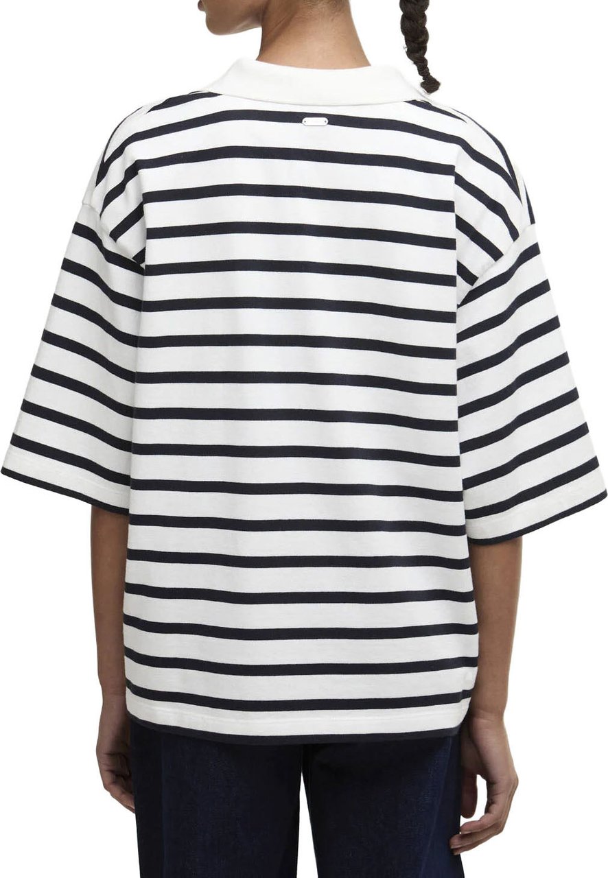 Barbour - Inez striped top - LML0918 - NY99 Cloud dark navy stripe Wit