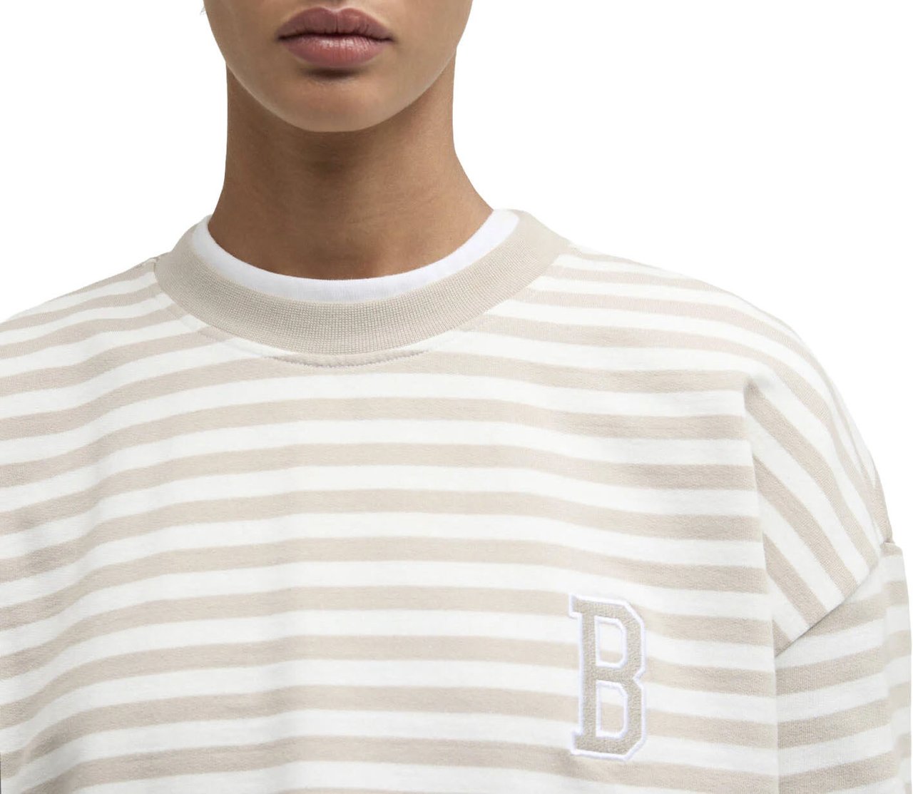 Barbour - Gabby sweatshirt - LOL0669 - BE72 Mist stripe Wit