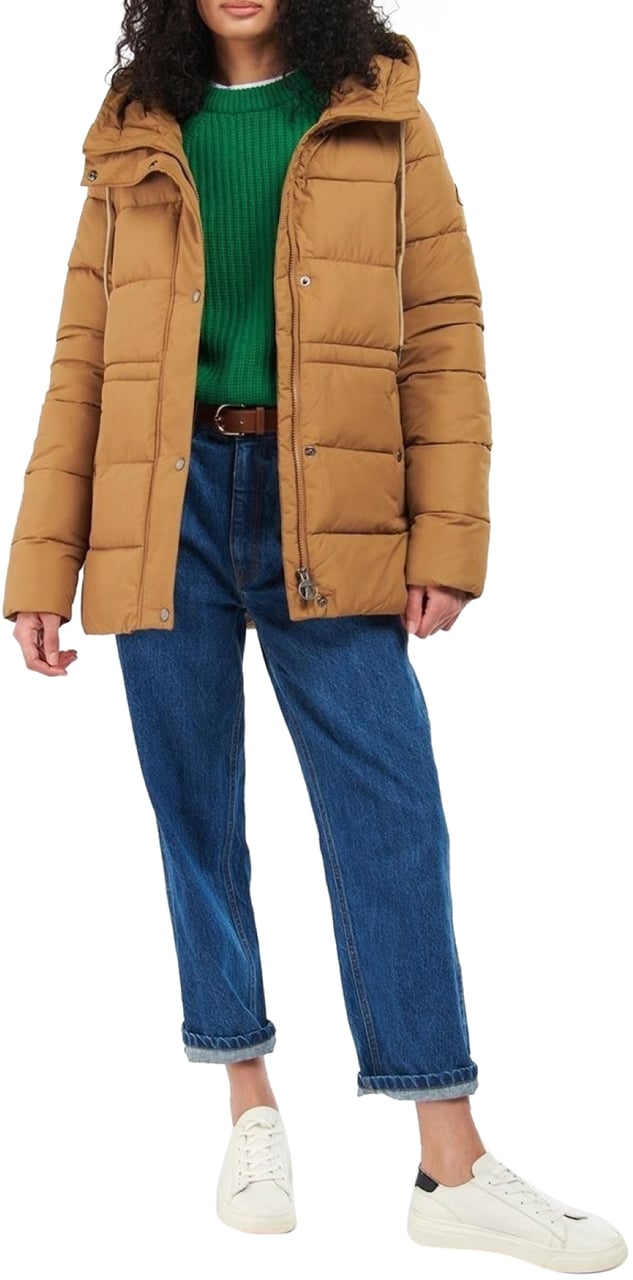 Barbour Littlebury Hooded Baffle Quilted Jacket Bruin