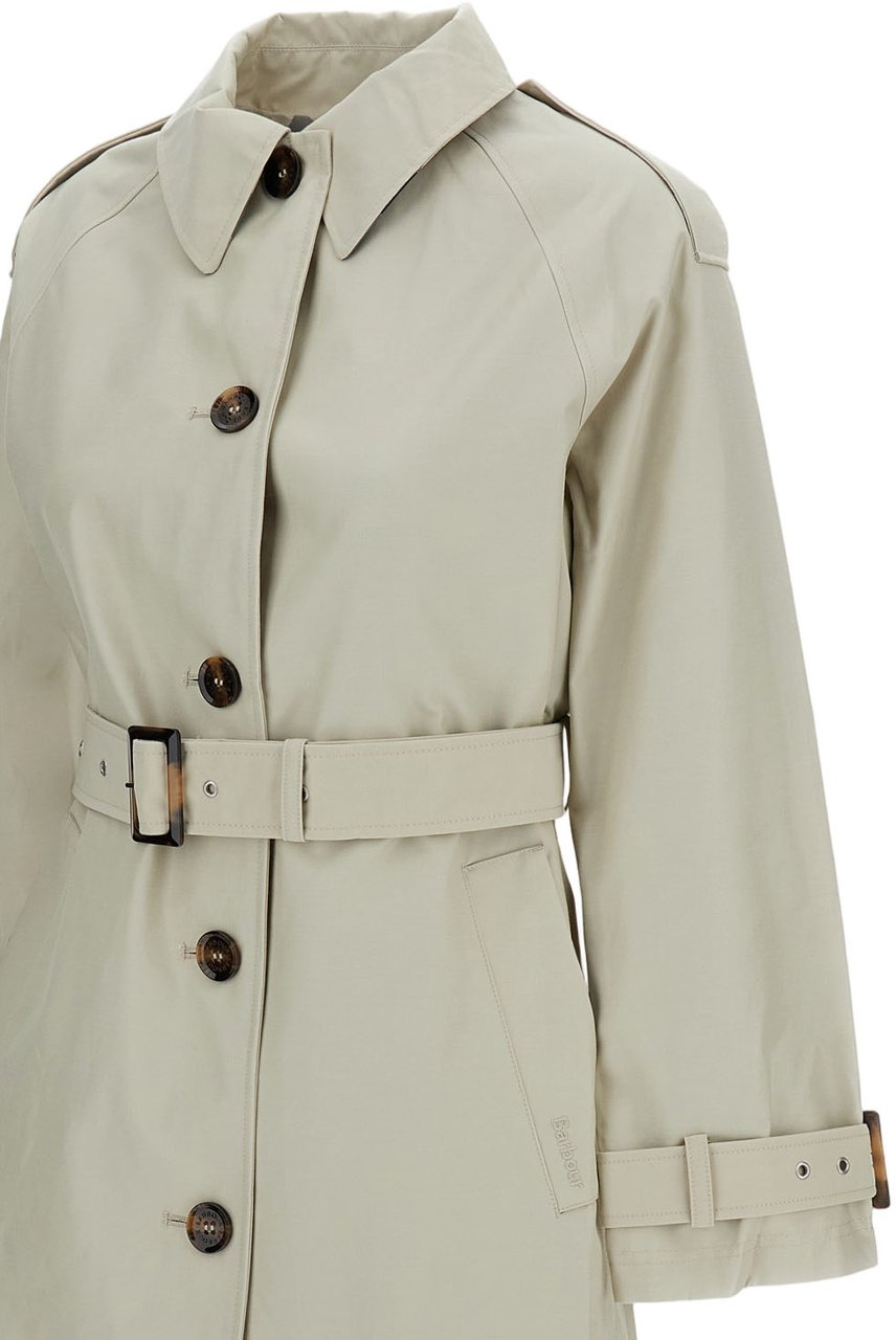 Barbour Maia Beige Showerproof Trench Jacket Neutraal
