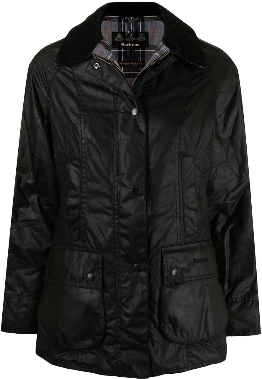 Barbour beadnell wax jacket black Zwart