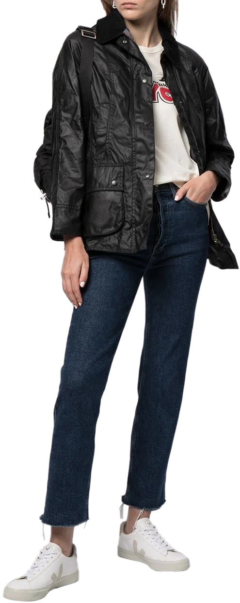 Barbour beadnell wax jacket black Zwart