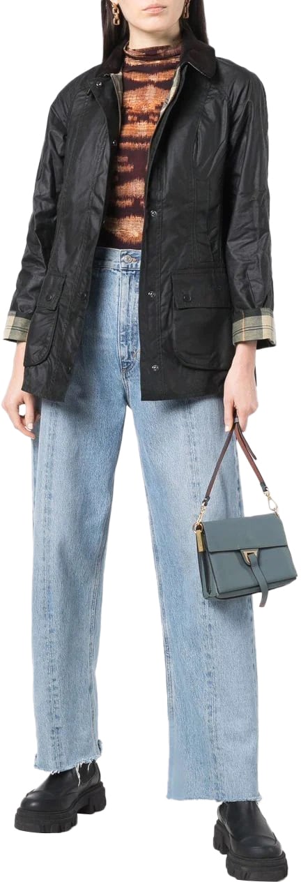 Barbour beadnell wax jacket black Zwart