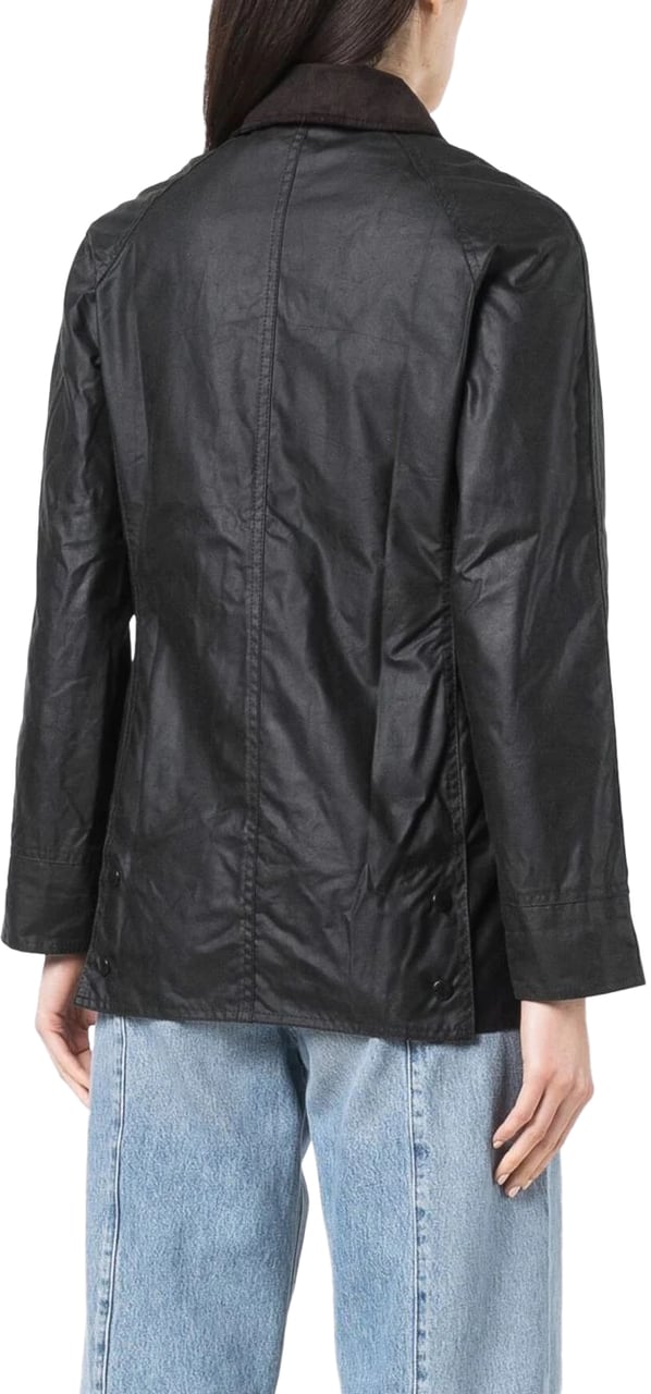 Barbour beadnell wax jacket black Zwart