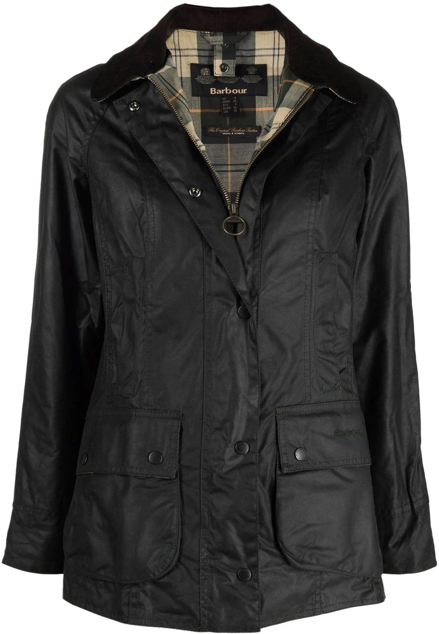 Barbour beadnell wax jacket black Zwart