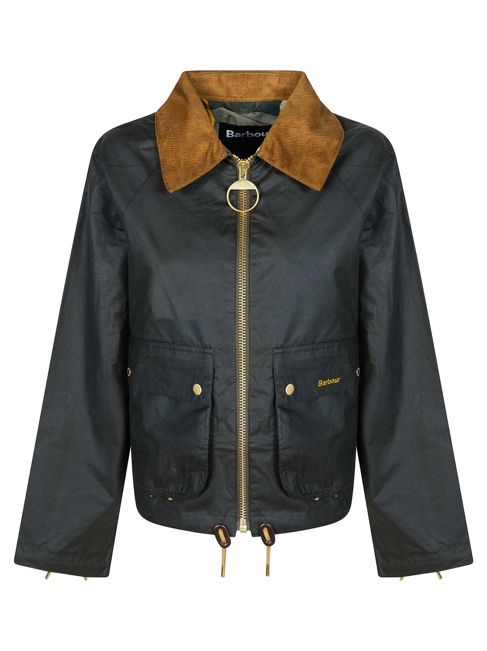 Barbour Rich Brown Waxed Corduroy Jacket Zwart