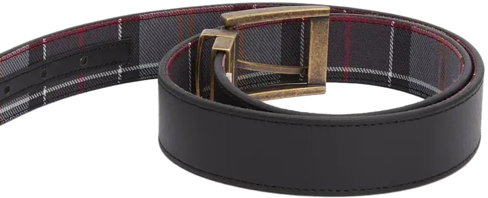 Barbour Belts Blackmodern Tartan Zwart