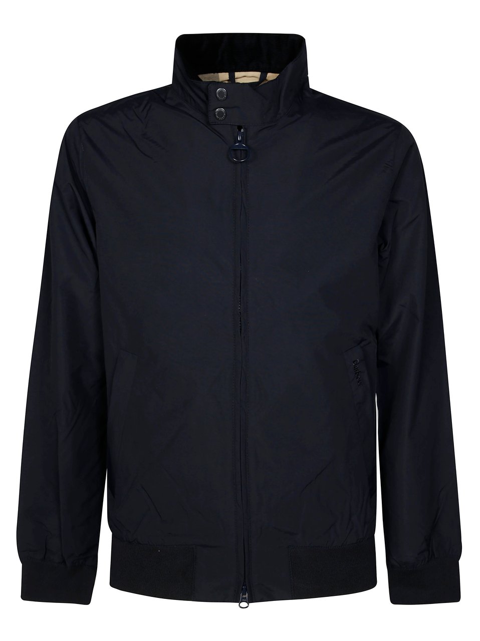 Barbour Black High Collar Bomber Jacket Zwart