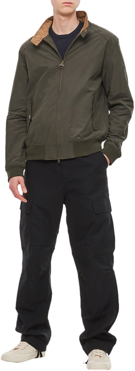 Barbour Rectifier Harrington Casual Jacket with Ribbed Velvet Collar Groen
