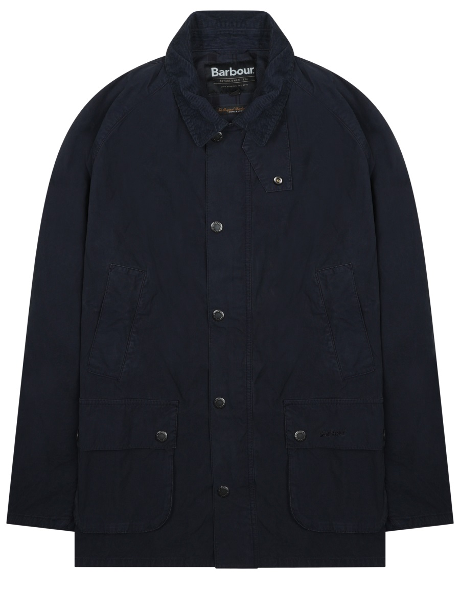 Barbour Neutrals Ashby Casual Snap Button Cotton Jacket Zwart