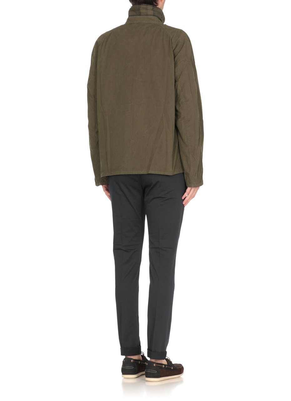 Barbour Olive Green Tracker Casual Cotton Jacket Grijs