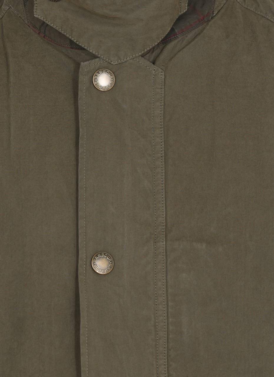Barbour Olive Green Tracker Casual Cotton Jacket Grijs