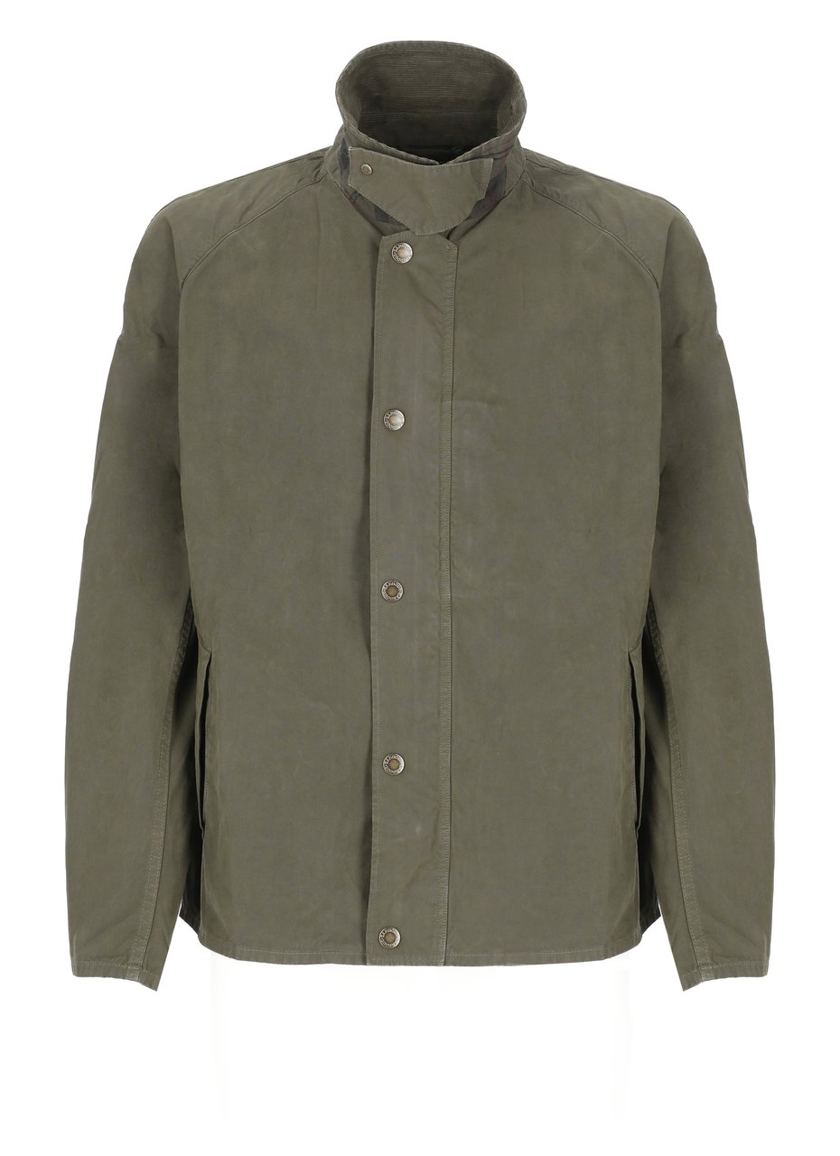 Barbour Olive Green Tracker Casual Cotton Jacket Grijs