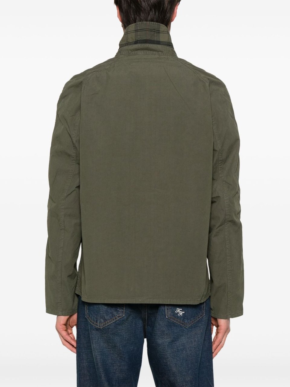 Barbour Olive Green Tracker Boxy Jacket Grijs