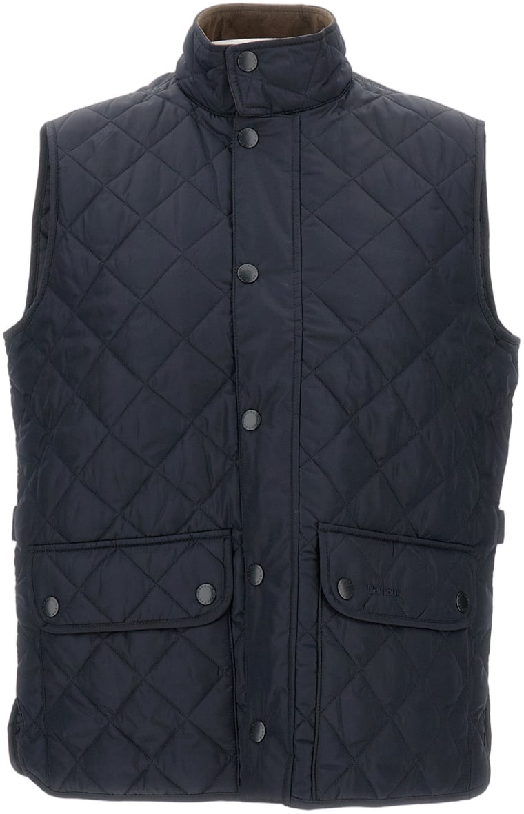Barbour Quilted Casual Vest with Embroidered Logo and Adjustable Tabs Blauw